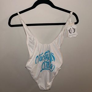 Low cut one piece swim suit